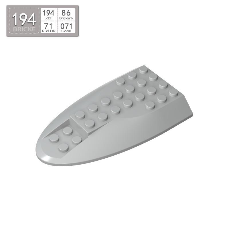 

BRICKE 87615 6x10 Самолет Лодка Клин - Совместимые с Lego MOC Строительные Блоки 50g (~7 pcs) светло-серый