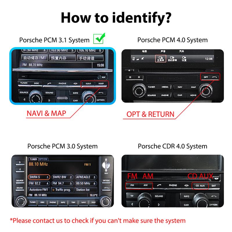 ANYFAR Wireless CarPlay Android auto For Panamera Cayenne Macan Cayma 911 918 PCM 3.1 Support Mirror Link AirPlay Camera