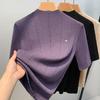 Bottom Button-down Women's Latest Women's Clothing Temperament Semi-turtleneck Pullover Elastic Inner Waist Top