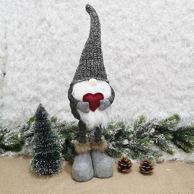 Christmas Decorations Stretch Knitted Faceless Doll Standing Figure Santa Claus Doll Ornaments