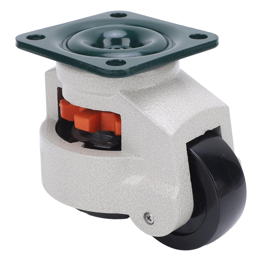 Leveling Caster Adjustable Height Plate Mount Workbench Rotating Caster with 75mm Wheel and Rubber Base