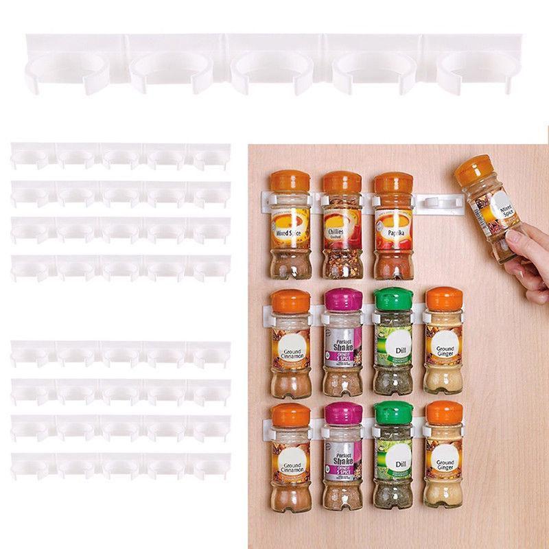 N 4pcs Clip Store Home Kitchen Stick Spice Wall Rack Storage Organizer Grippe