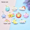 Cartoon Cloud & Rainbow Keychain Pendant - Cute Resin Glossy Jewelry Accessory