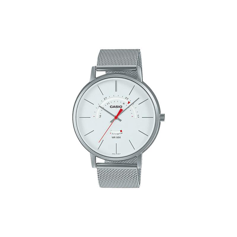 

Casio STANDARD series waterproof quartz movement stainless steel strap Japanese and Korean watch men s watch white dial MTP-B105M-7AV білий