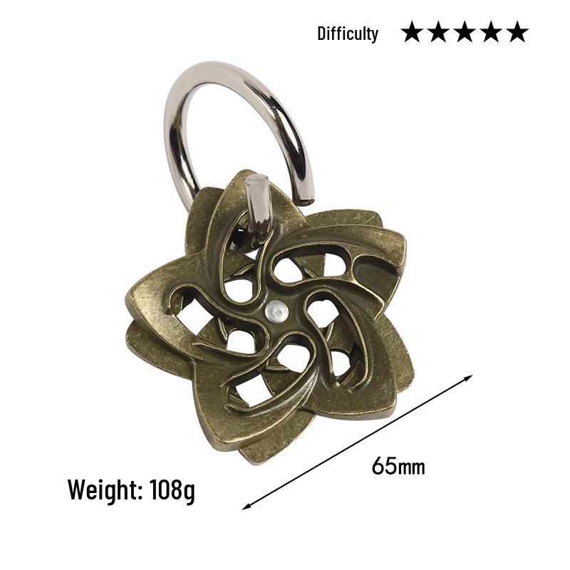 Intelligence Puzzle Zinc Alloy Disentanglement Rings - Unlock Nine Linked Rings Kongming Luban Lock Educational Toy