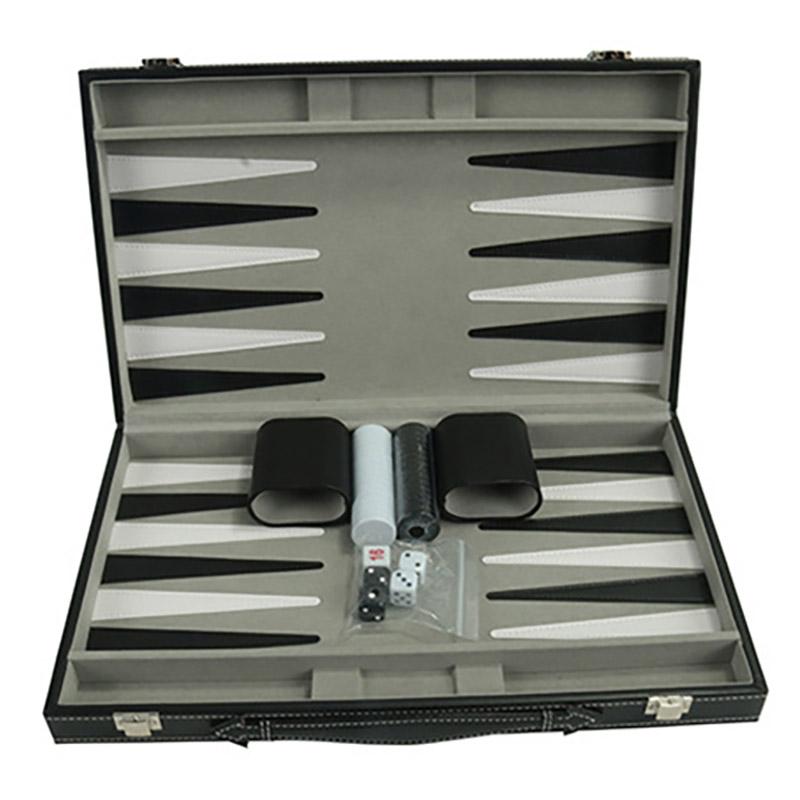 New-Backgammon Set-Classic For Adults Board Game For Antique Backgammon Set Family Game Set Leather Chess Box Nice Gift