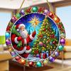Santa Claus Acrylic Stained Glass Disc – Perfect Window Hanging Decor for Living Rooms, Bedrooms & Outdoor Spaces