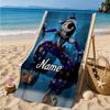 Custom Name Daycare Star Adventure Heart In Space Adventure Microfiber Beach Towel, Lightweight for Summer Travel, Swimming Pool Fan Gift