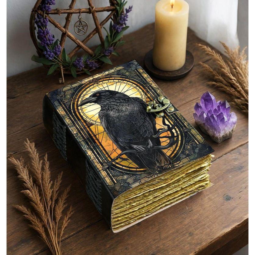 Das Raben Lederjournal: Gotisches Grimoire Buch der Schatten
