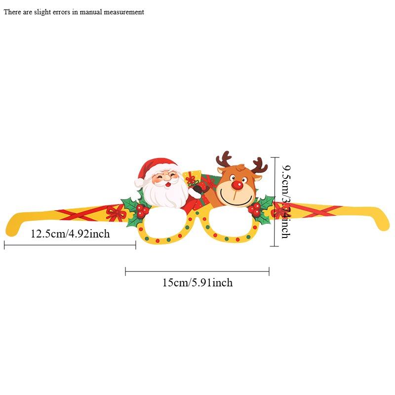 24pcs Paper Funny Photo Props Glasses 2026 Merry Christmas Deco for Home Xmas Gifts New Year 2026 Santa Claus Navidad Party Gift