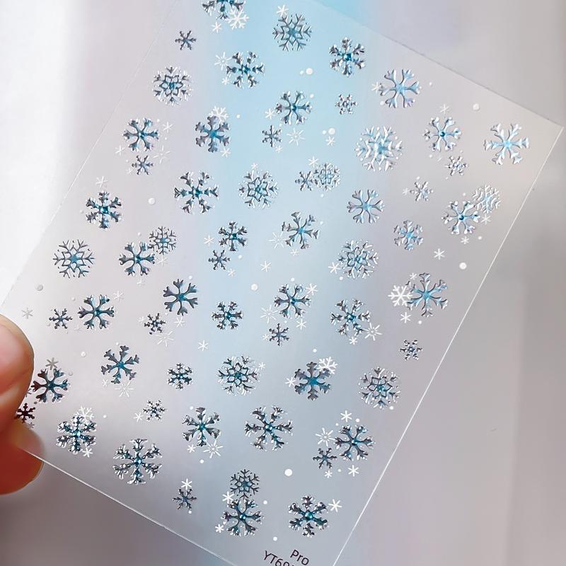 Christmas Snowflake Nail Art Stickers Cartoon Winter Bear Decals DIY New Year Accessories Nail Art Decoration Manicure Supplies