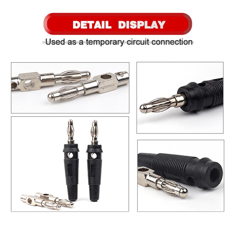 10PCS 5pairs 4mm Banana Plugs High Current Screw Type Banana Plug Male Connectors Adapters Red Black 32A