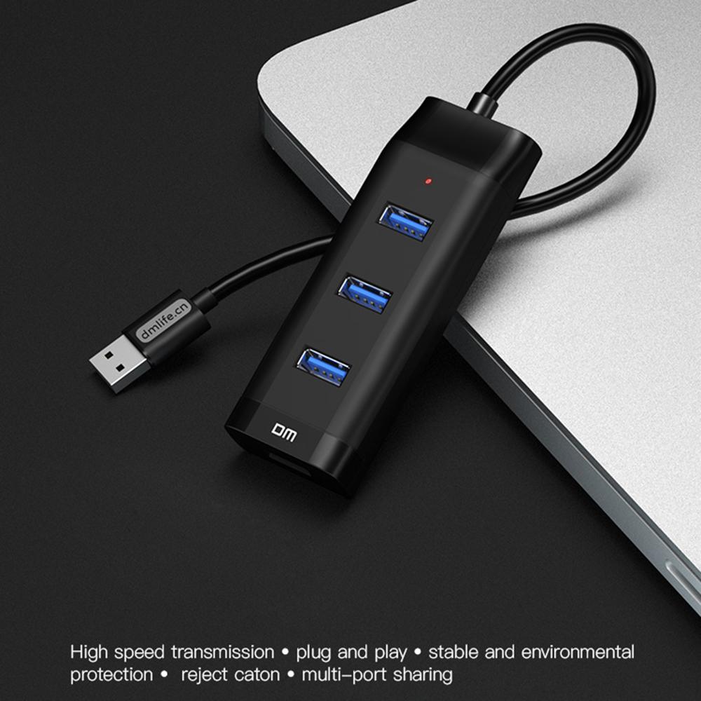 

DM CHB007 4 Ports USB 3.0 Hub 5Gbps High Speed Transfer Docking Station with 120cm Cable As Shown A