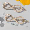 Bohemian Minimalist Alloy Hair Clips - Hollow Infinity Shape Frog Buckle Hairpins, Solid Color, Fashion Accessories for Women and Teens