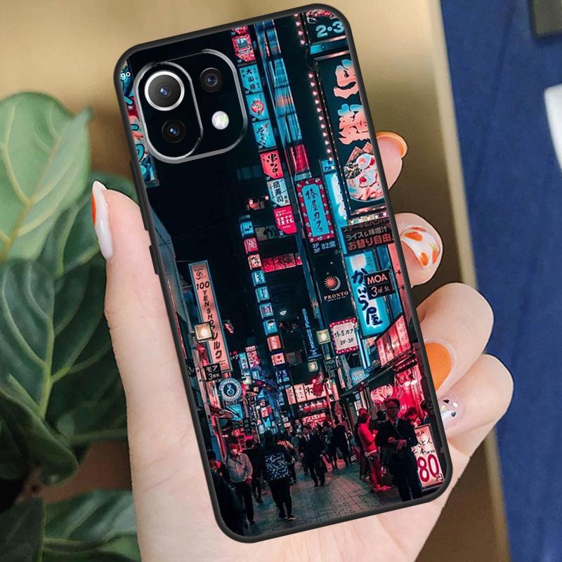 Японский ночной город Эстетичный чехол для Xiaomi 15 14 Ultra 13T 14T 15T Pro 17 Pro Max POCO X7 X5 X6 F5 F6 F7 F8 Pro Coque POCO F7 Pro