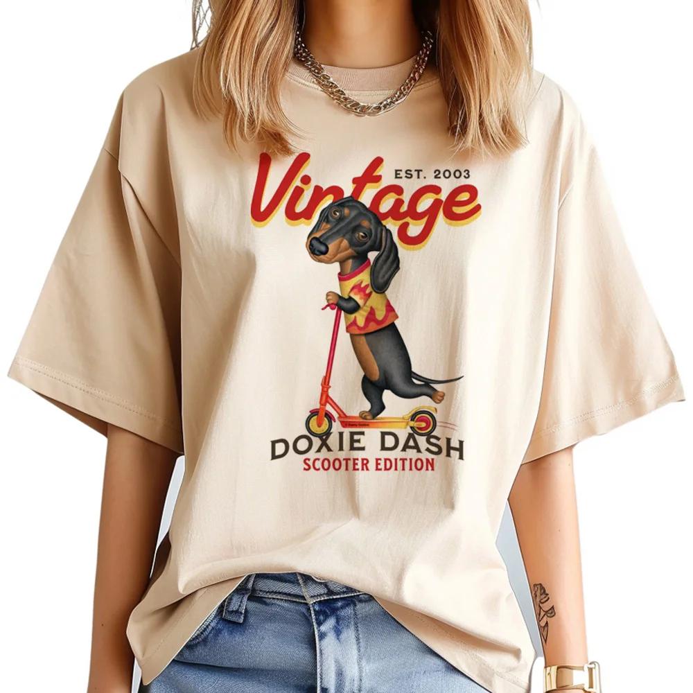Dachshund Dog Printed Summer T Shirts Graphic Casual Streetwear Short Sleeve Creative Comfoetable Soft Summer T-shirt