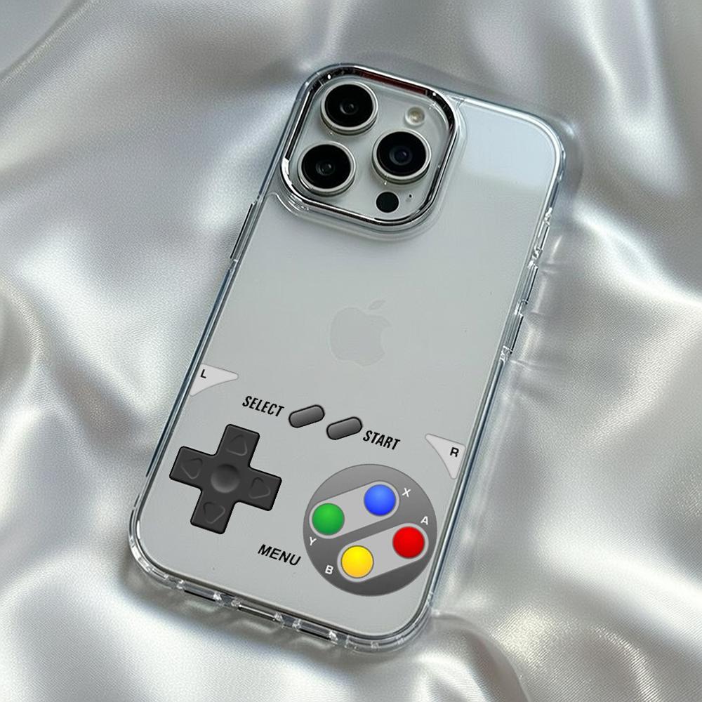 

Game console fashion cool design Phone Case For iPhone17 16 15 14 13 12 Pro Max Plus Electroplated Transparent phone case iPhone 15 Pro Max