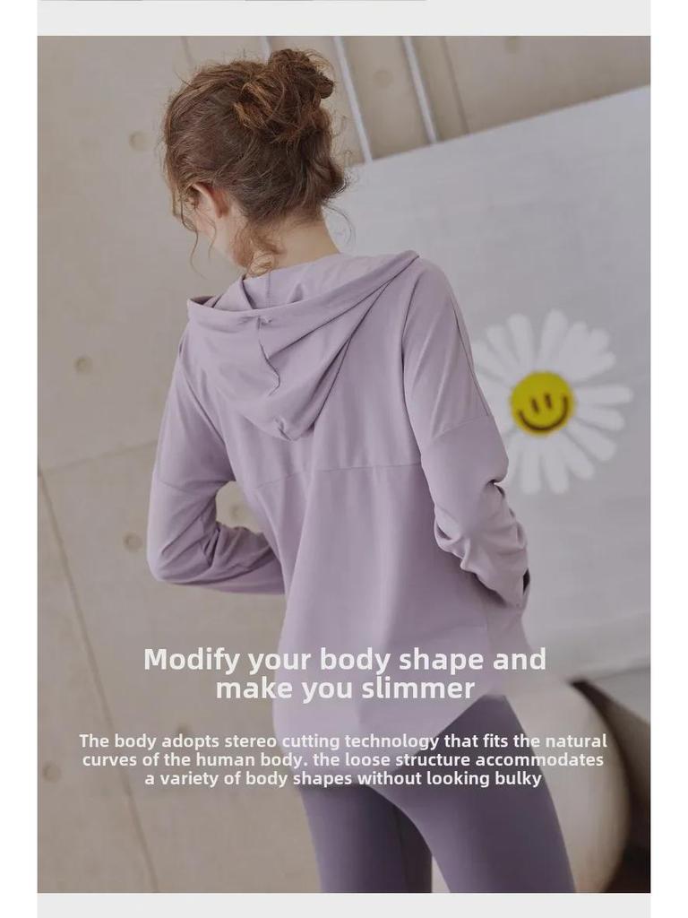 Damska sportowa kurtka z ochroną przeciwsłoneczną, szybkoschnąca, kardigan o luźnym kroju, z długim rękawem do biegania i jogi, odzież fitness 2025