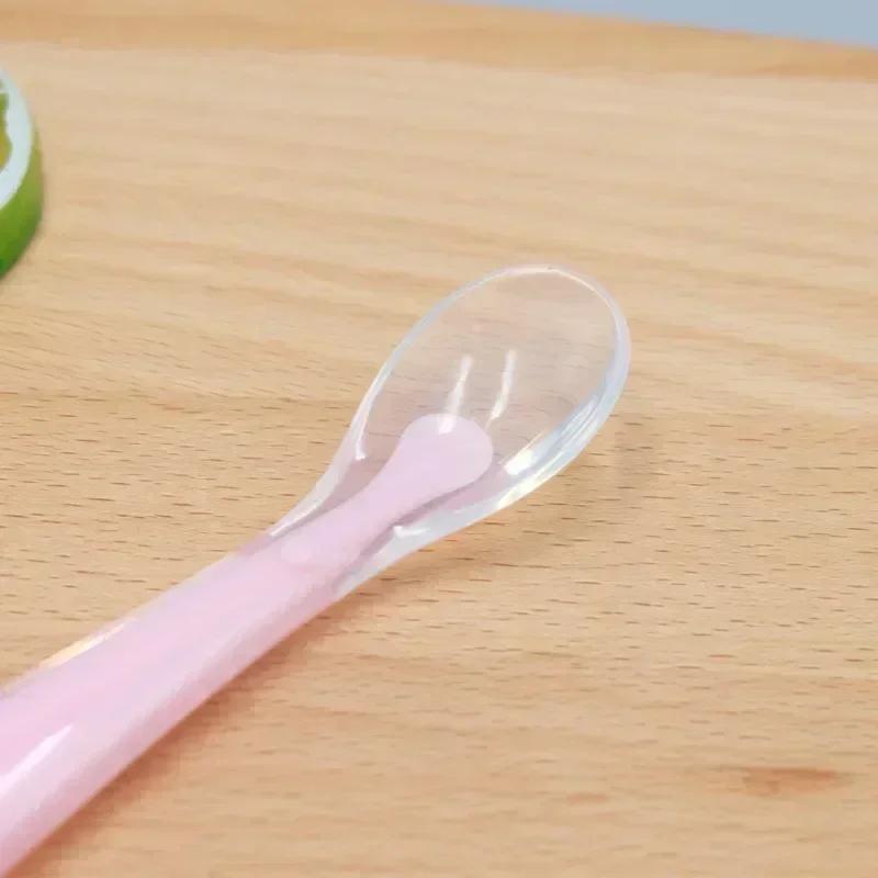 1/2Pcs Silicone Spoon Set Baby Learning to eat Training Spoon Baby Silicone Soft Spoon PP Plastic Box Children's Tableware Box