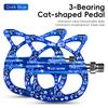 WEST BIKING Bicycle Pedals 3 Bearing Cat Shaped MTB Road Bike Pedals Flat Platform Seal Bearings Cycling Pedals Bike Accessories