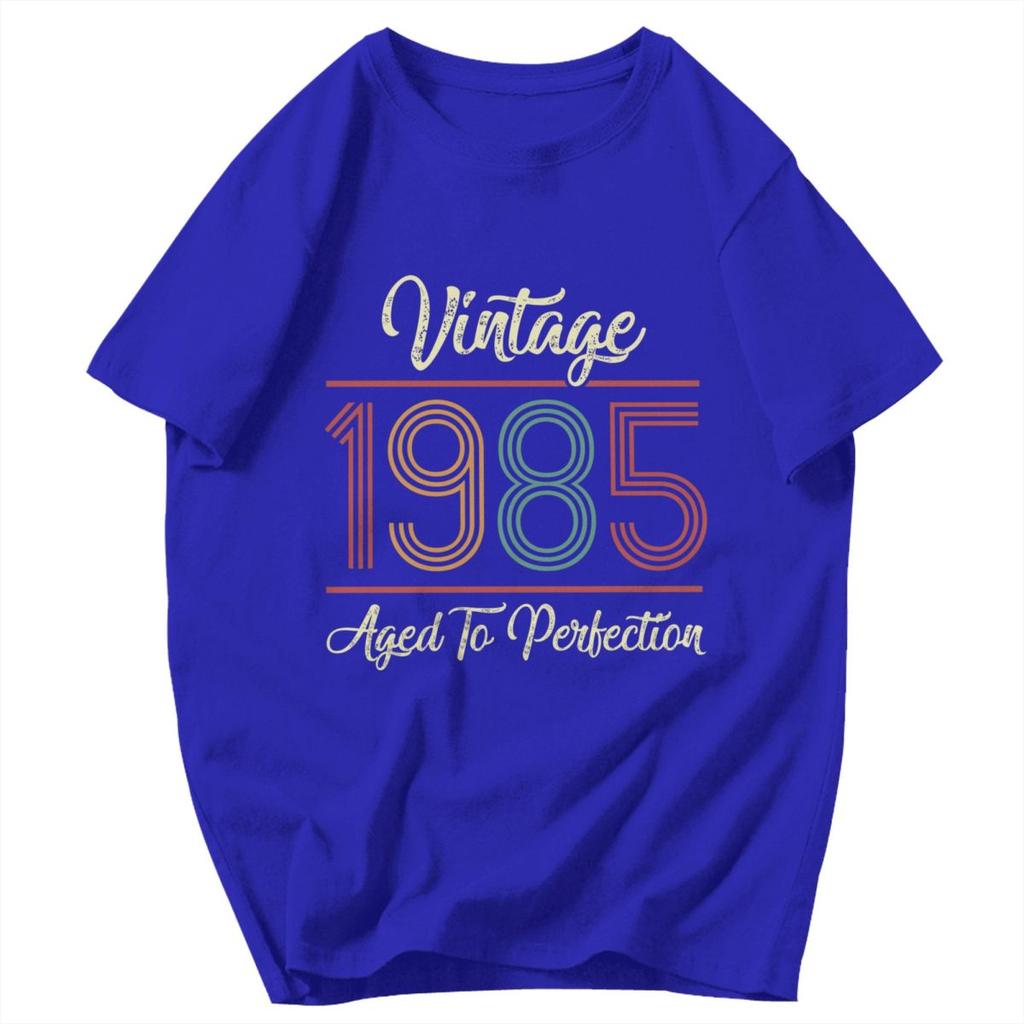 Men T Shirt 1985 40th Birthday Awesome Pops Y2K Graphic Crewneck Unisex Clothing T Shirts