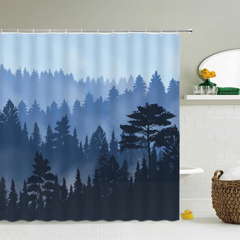Cortinas de ducha de tela impermeables con diseño de hojas de árbol y abedul blanco para baño, tamaño grande, 240 x 180 cm, impresión 3D, decoración, cortina de ducha, mampara de baño