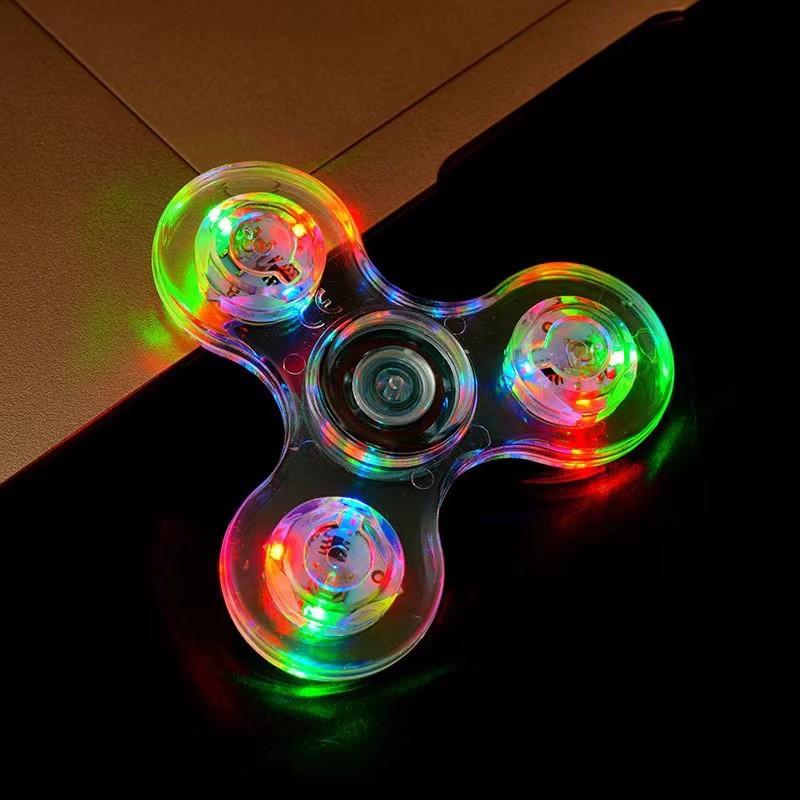 LED Fidget Spinner Custom Logo Light Fidget Finger Toy Luminous Spinner Hand Spinner Stress Reduction Anxiety Relief
