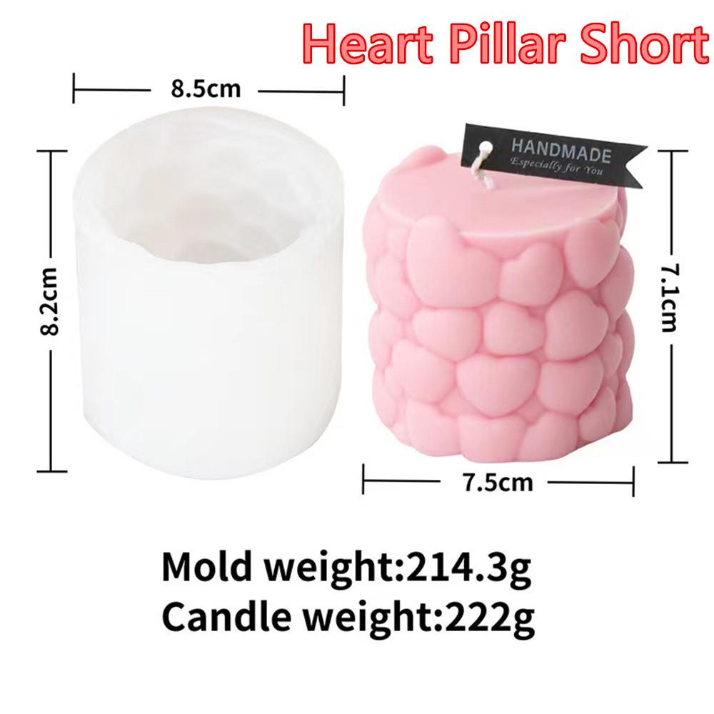 3D Letter Cylinder Cubic Love Silicone Candle Molds DIY Handmade Scented Candles Making Tool Valentine's Day Decor