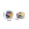 1 String Irregular Square Glass Beads Colorful Plated Loose Spaced Flat Beads For DIY Charm Bracelet Necklace Supplies Wholesale