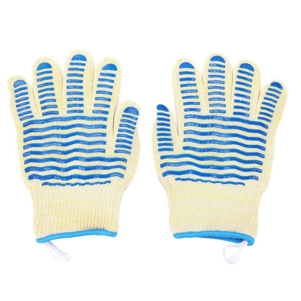 2PCS HeatResistant Glove Free Size 500 Celsius  NonSlip Flame Retardant for Microwave Oven Hand Protection