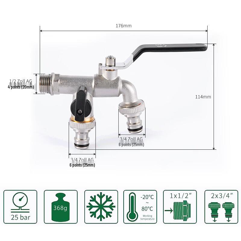 Yuzhuxun HC Dual Outlet Brass Faucet for Mop Sinks