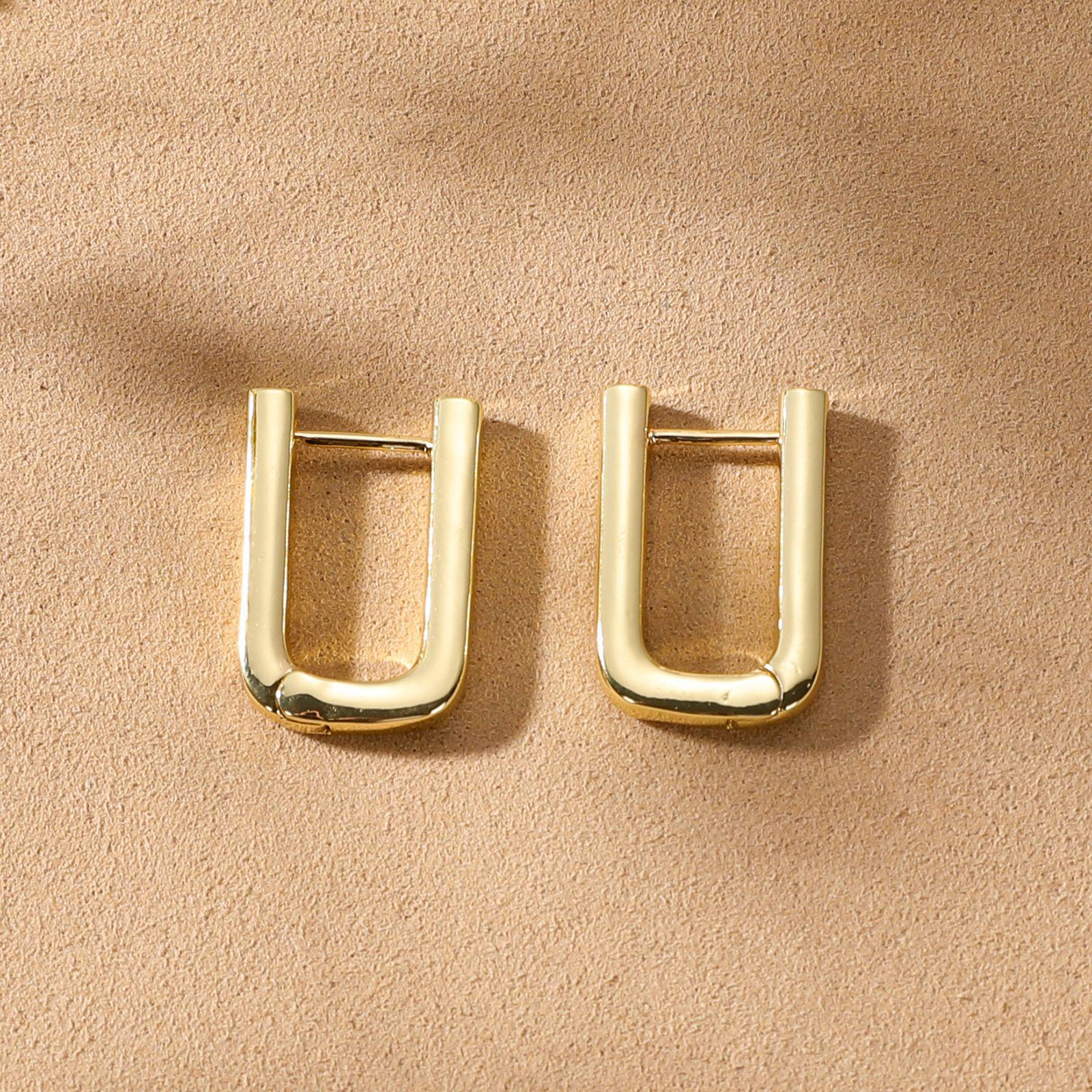 U-Shaped Geometric Earrings: Trendy, Versatile European  American Style for Women