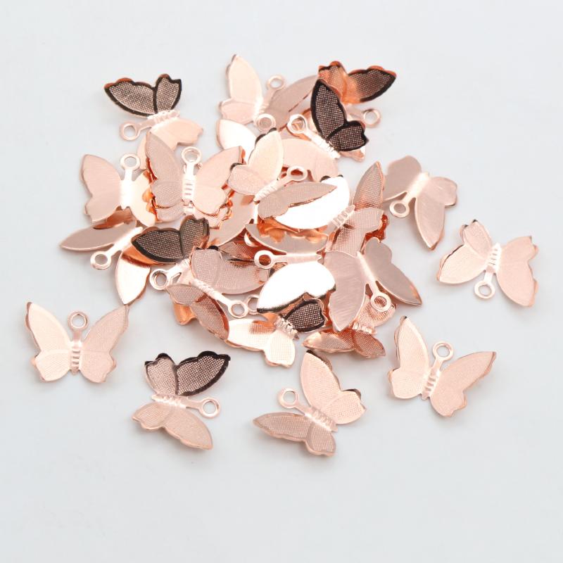100pcs Metal Copper Small Butterfly Charms Pendant 11mmx13mm DIY Jewelry Accessories Findings for Necklace Bracelet Earrings