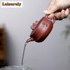 140ml Vintage Yixing Purple Clay Teapots Handmade Pot Raw Ore Dragon's Blood Sand Mud Kettle With Filter Zisha Tea Set Supplies
