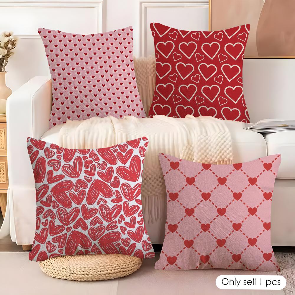 Gift for Lover Cushion Cover Natural Linen Organic Fabric DoubleSided Printing Couch Pillow Covers Home Decor