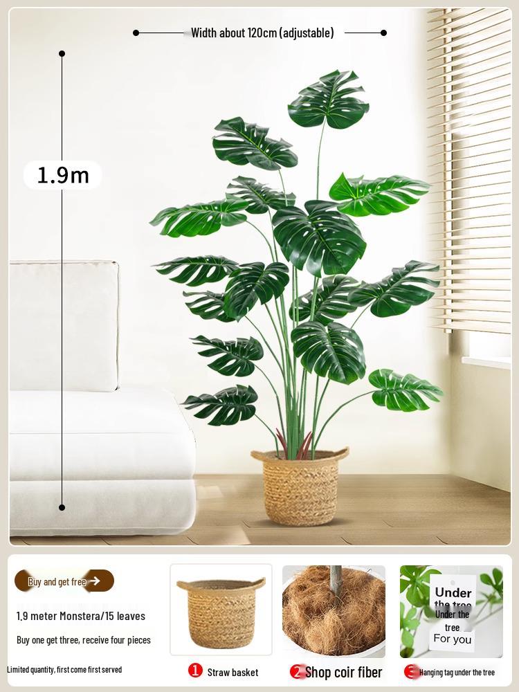 Monstera Bionic Bonsai – Luxury Indoor Faux Floor Plant for Decor