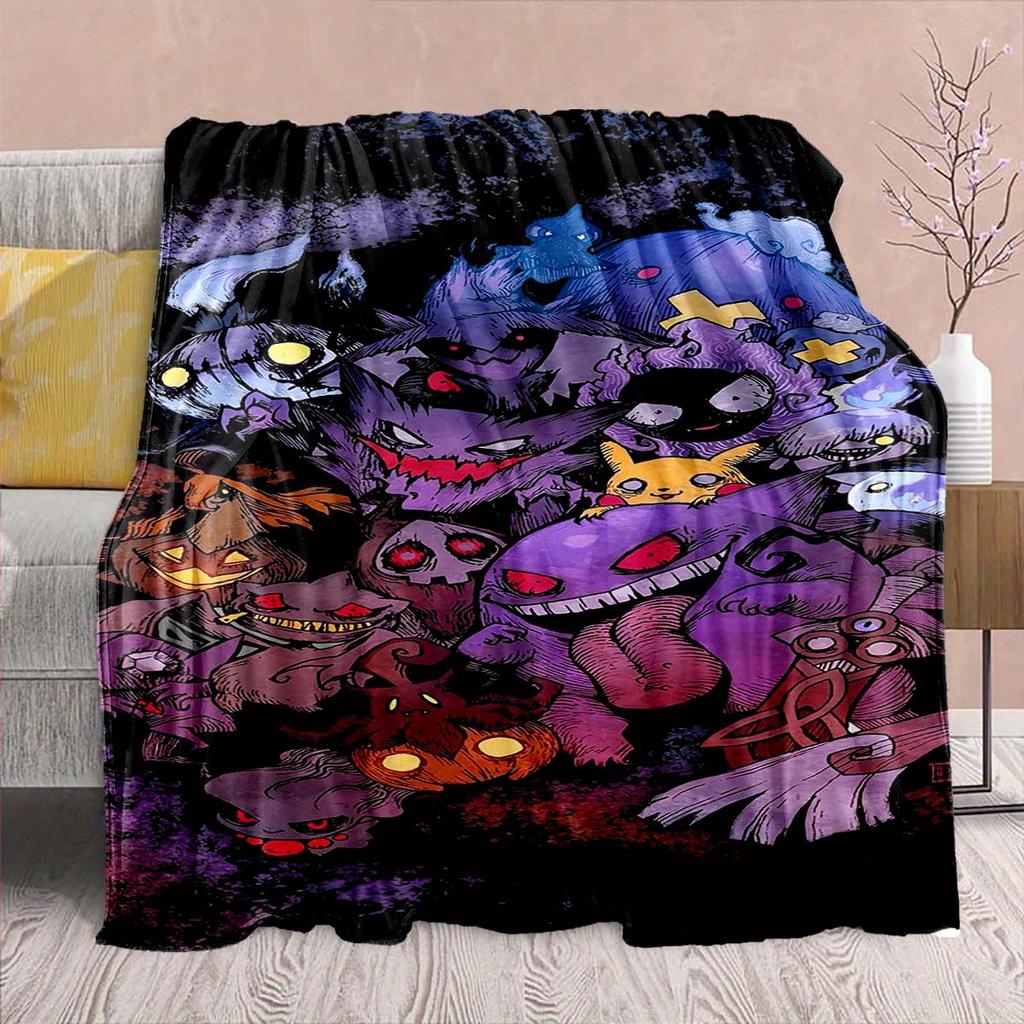 Pokémon Anime Flannel Blanket - Soft Warm Perfect for Sofa, Bedding Camping Travel Office Home Decor -QJY