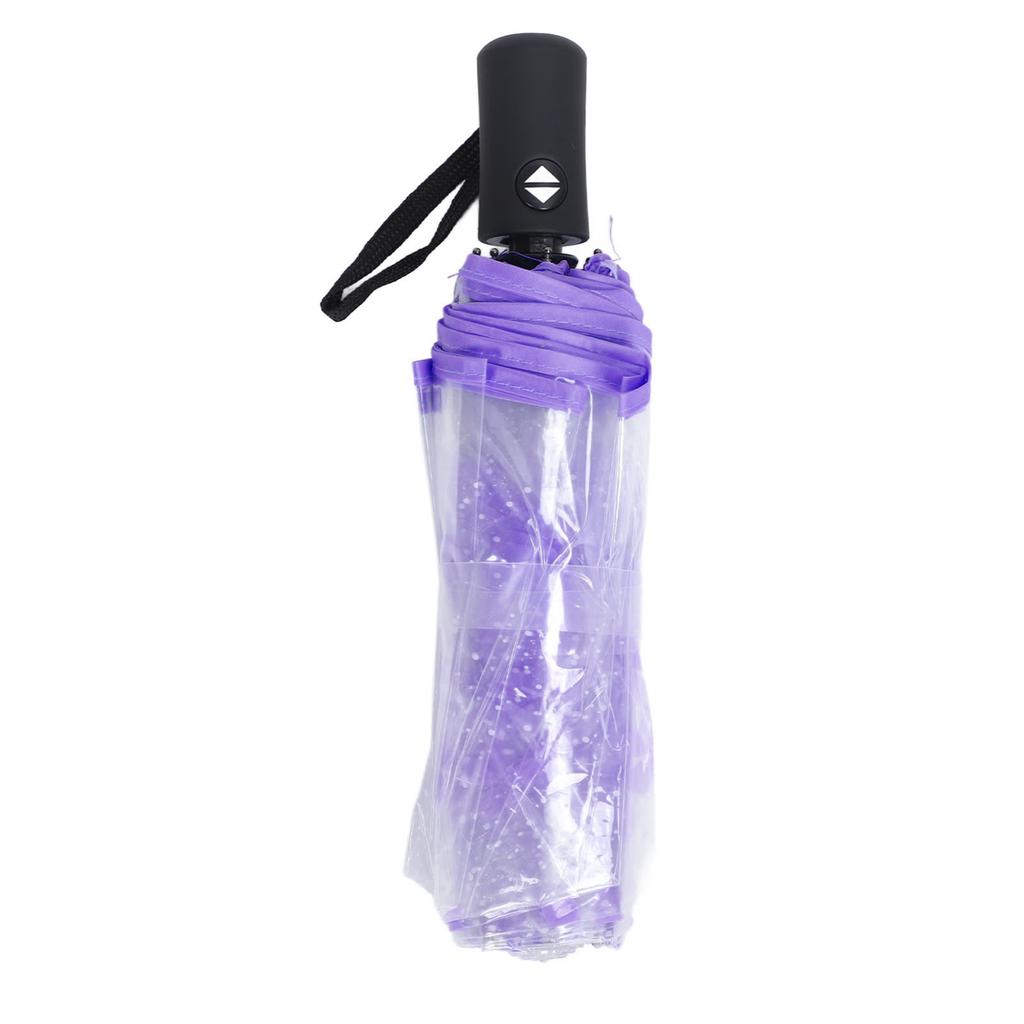 Automatic Umbrella 8 Ribs Large Space Arch Shaped Fashion Flower Pattern Transparent Umbrella Stable Structure for Performance