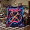 Coperta in Flanella con Stampa West Ham United Calcio Morbida Calda Coperta da Divano Letto per Casa Ufficio Camera da Letto