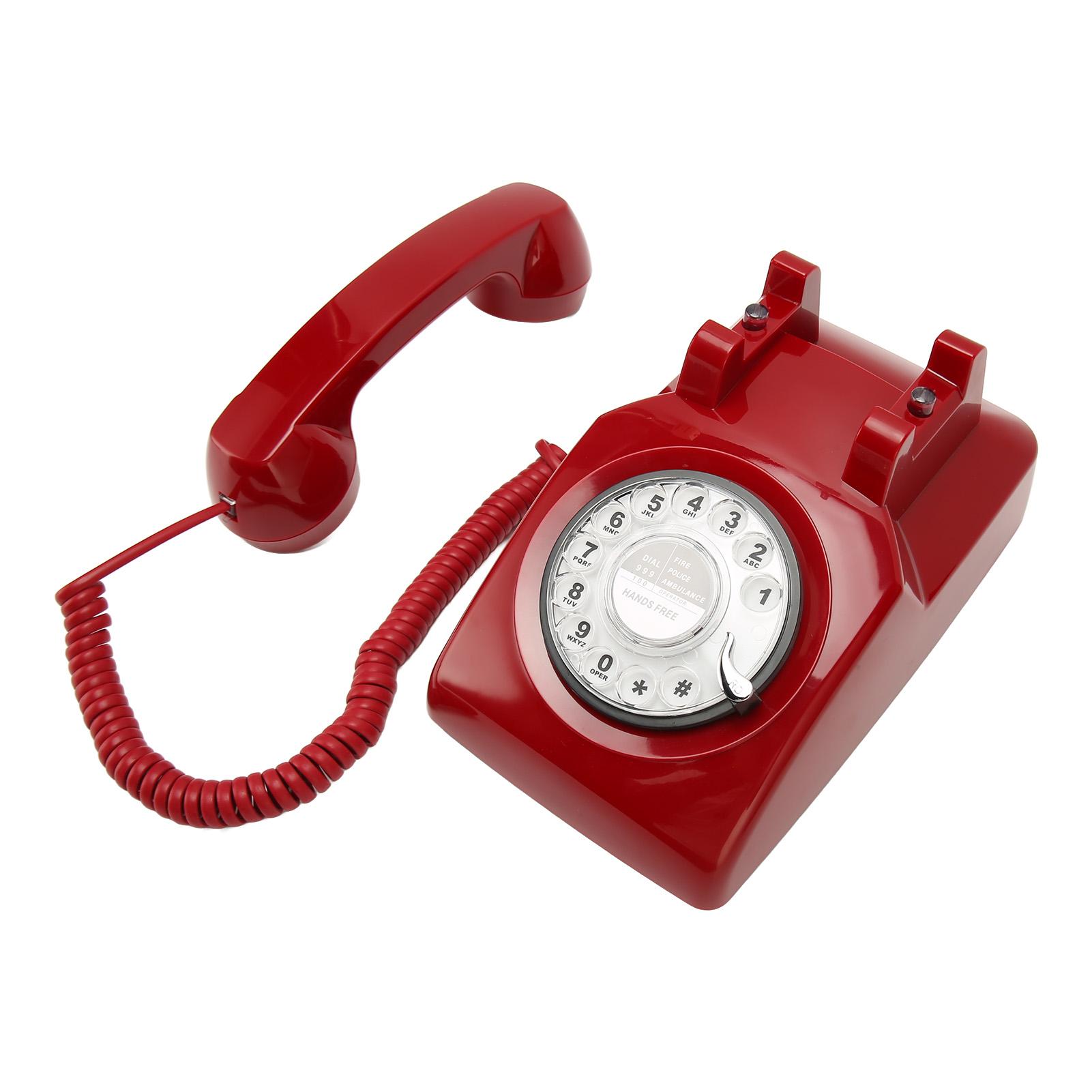 

Ретро вращающийся телефон старомодный винтажный стационарный телефон с механическим звонком динамик для красный