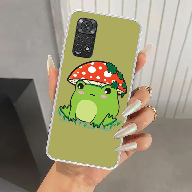 Cottagecore Frog Mushroom Kawaii Phone Case for Xiaomi Redmi Note 15 14 14S 13 12S 12 Pro 11S 11 Plus 11T 11E 10S Soft Funda Pri