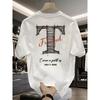 European sizes Cotton T-shirt, Men's Top - Line Letter "T" Shape | Men's Pattern Printed T-shirt |  and Nostalgic