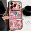 Shockproof Phone Case For iPhone 17 Pro Max Pink Cartoon Floral Pattern Silicone Cover For iPhone 16 Pro Max Cover iPhone 15 14 13 12 11 16E Air