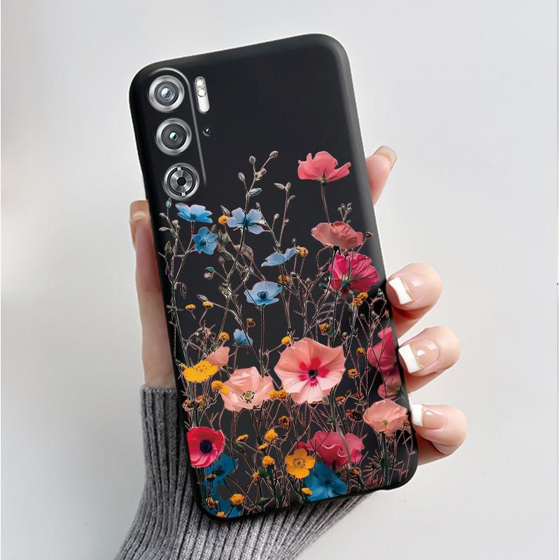 Per ZTE nubia Red Magic 9 Magic9 9S Pro Plus 5G Custodia Moda Farfalle Fiori Sottile Nera Morbida TPU Retro Opaco Copertura Protettiva