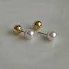 THE BORING pearl and ball earrings