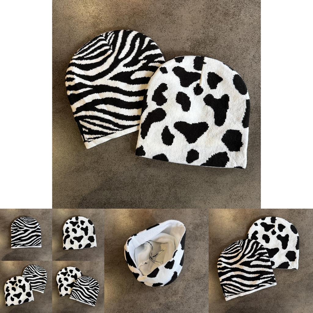 Modern Zebra Knit Cap With High Top Style For Men And Women Warmth And Trendy Autumn Winter Accessory