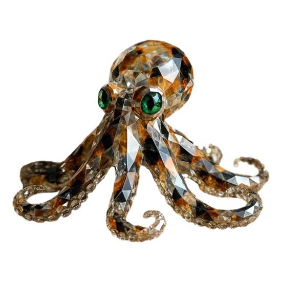 Blue-Ringed Octopus Figurine Animal Statue Realistic Looking Vivid Shape Octopus Resin Ornament Fish Tank Decoration