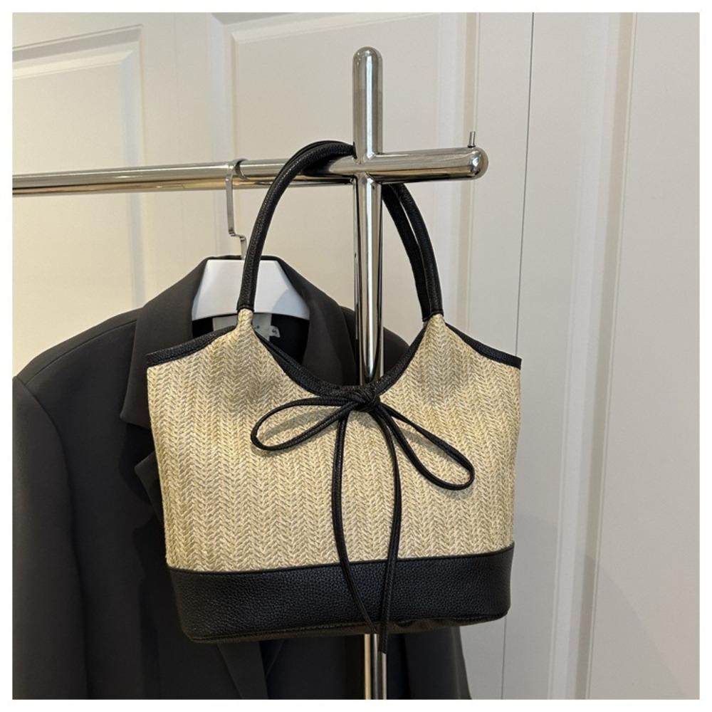 Large Capacity Straw Shoulder Bag Elegant Women's Handbag Korean Weaving Tote Bag  Beach