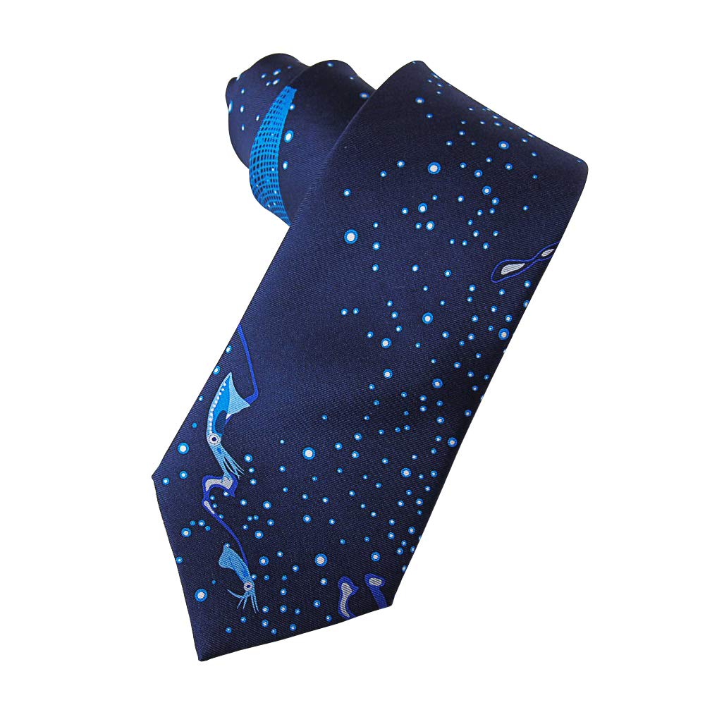 [Shikisai no Mise] Галстук с рыбой - Галстук с персонажем залива Тояма (Светящийся кальмар) (синий)