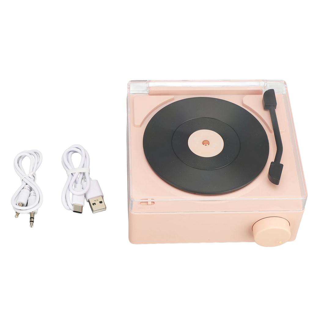 Record Player Professional Classic Vintage 3 Playback Modes Bluetooth 5.3 Turntable with Alarm
